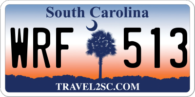 SC license plate WRF513