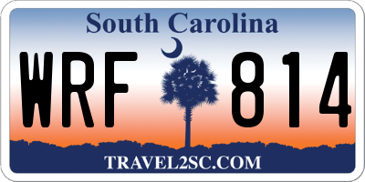 SC license plate WRF814