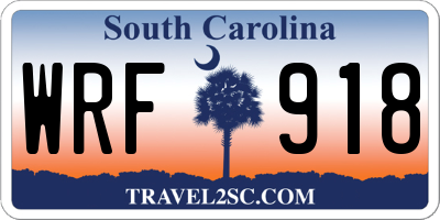SC license plate WRF918