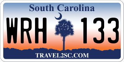 SC license plate WRH133