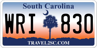 SC license plate WRI830