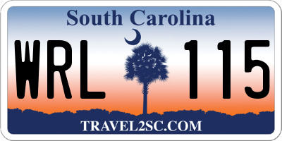 SC license plate WRL115