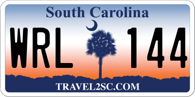 SC license plate WRL144