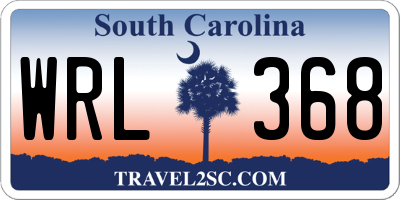 SC license plate WRL368