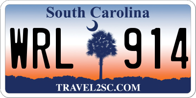 SC license plate WRL914