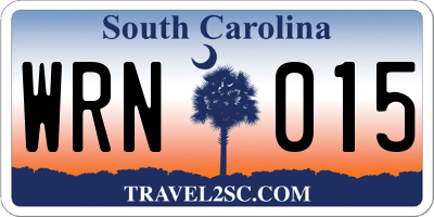 SC license plate WRN015
