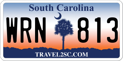 SC license plate WRN813