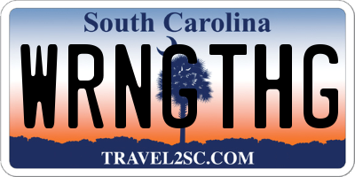 SC license plate WRNGTHG