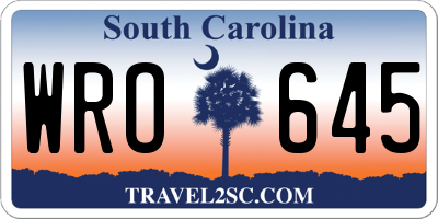 SC license plate WRO645
