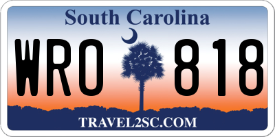 SC license plate WRO818