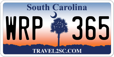 SC license plate WRP365
