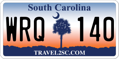 SC license plate WRQ140