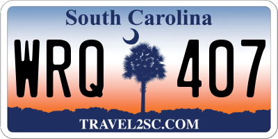 SC license plate WRQ407