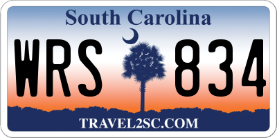 SC license plate WRS834