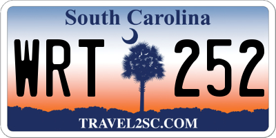 SC license plate WRT252