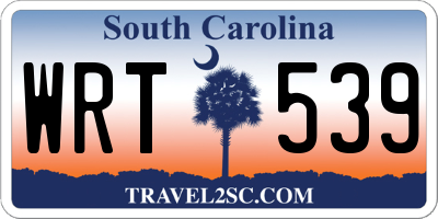 SC license plate WRT539