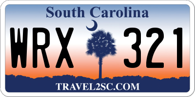 SC license plate WRX321