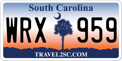 SC license plate WRX959