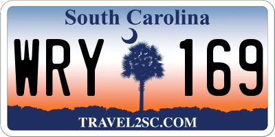 SC license plate WRY169
