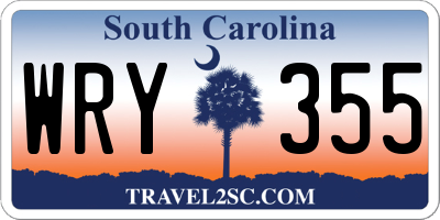 SC license plate WRY355