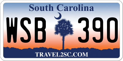 SC license plate WSB390