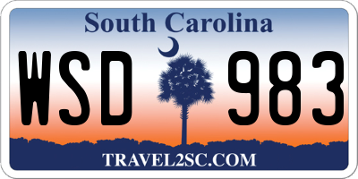 SC license plate WSD983