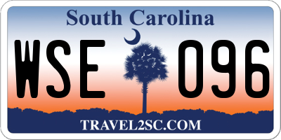 SC license plate WSE096