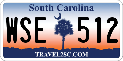 SC license plate WSE512