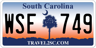SC license plate WSE749