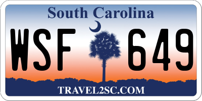 SC license plate WSF649