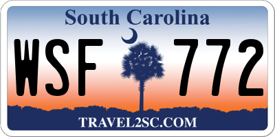 SC license plate WSF772