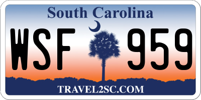 SC license plate WSF959