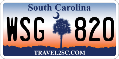 SC license plate WSG820