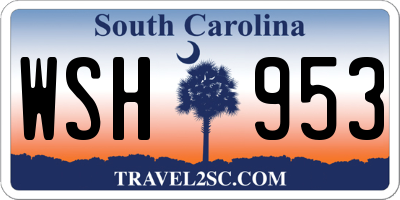 SC license plate WSH953