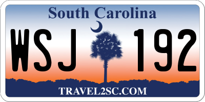 SC license plate WSJ192