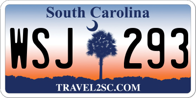 SC license plate WSJ293