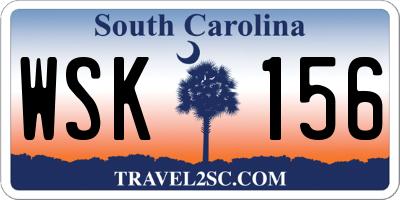 SC license plate WSK156
