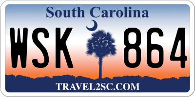 SC license plate WSK864