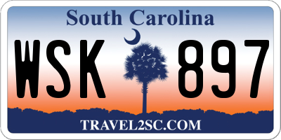 SC license plate WSK897