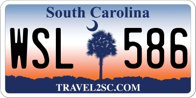 SC license plate WSL586