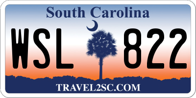 SC license plate WSL822