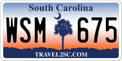 SC license plate WSM675