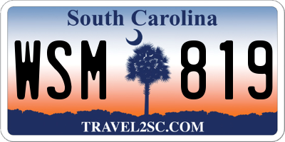 SC license plate WSM819