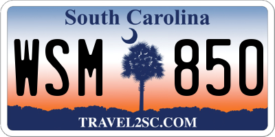 SC license plate WSM850