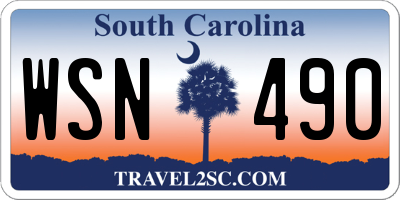 SC license plate WSN490