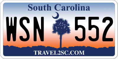 SC license plate WSN552