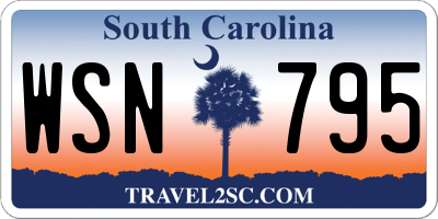 SC license plate WSN795