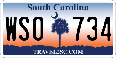 SC license plate WSO734