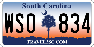 SC license plate WSO834