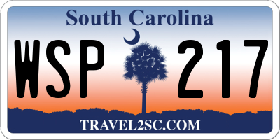 SC license plate WSP217